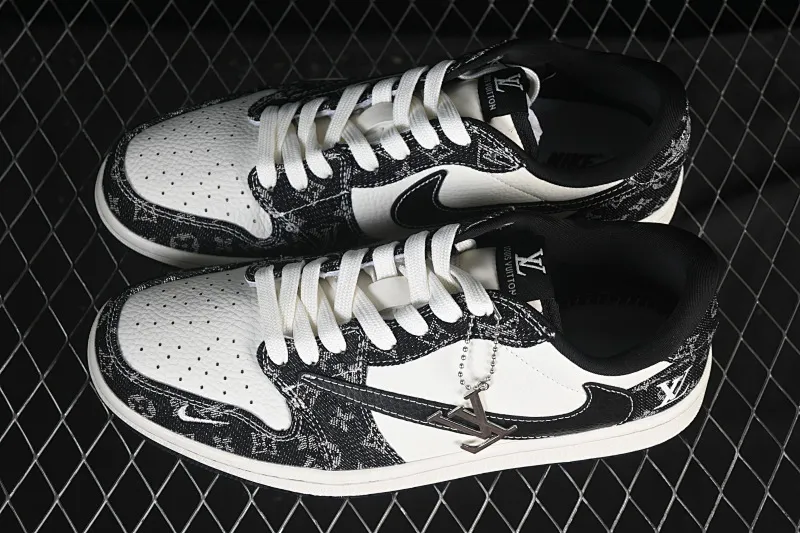 All categories Air Jordan Jordan series basketball shoes Air Jordan 1 Low High-end customized low-top sneakers Travis Scott x Fragment Design x Air Jordan 1 Low OG SP AJ1 Joe 1 LV joint white and black denim low-top cultural and casual sneakers SC0601-058